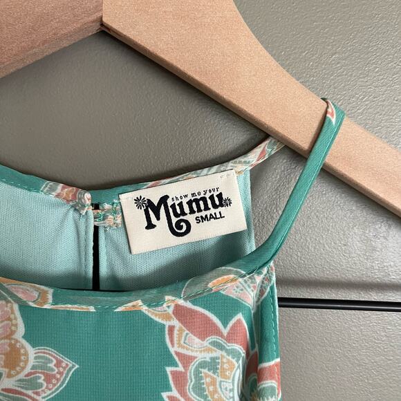 Show Me Your Mumu Gomez Jadely Paisley Floral A-Line Dress Size Small Green - Picture 8 of 16